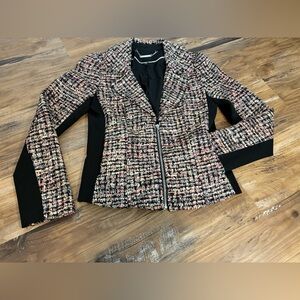 White House | Black Market 0 Multi-Colored Tweed Suit Coat Jacket Blazer
